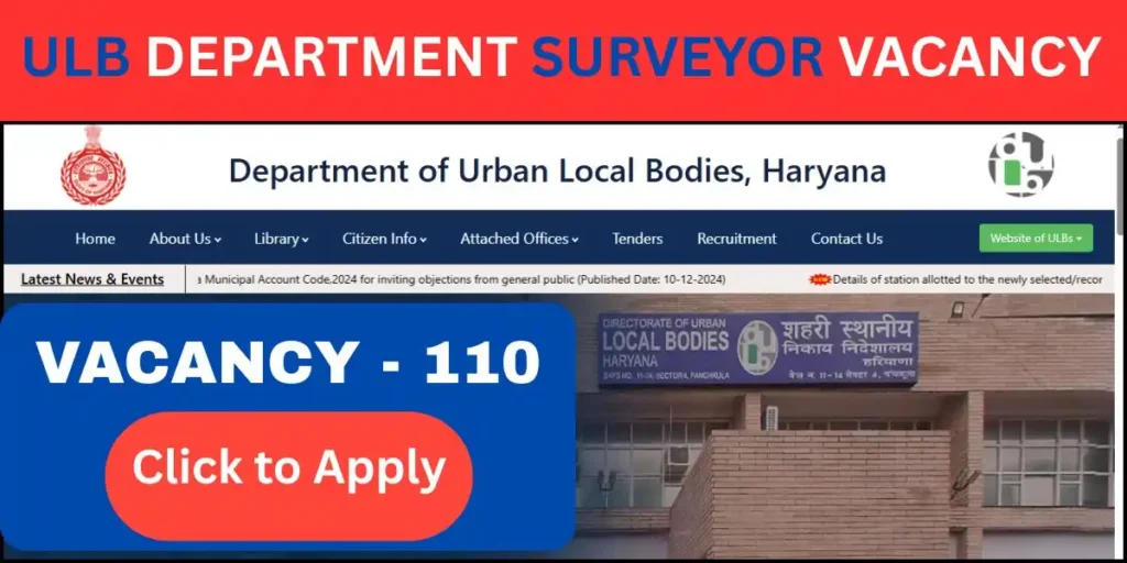 urban local bodies haryana surveyors vacancy 2025