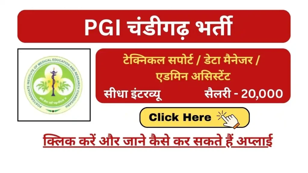 pgi chandigarh data manager job vacancy 2025
