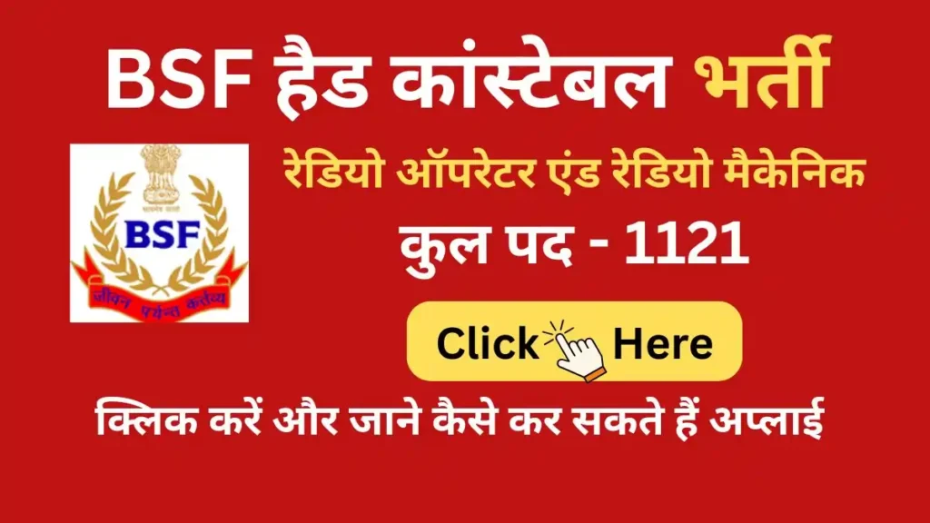bsf head constable radio operator and mechanic job vacancy 2025