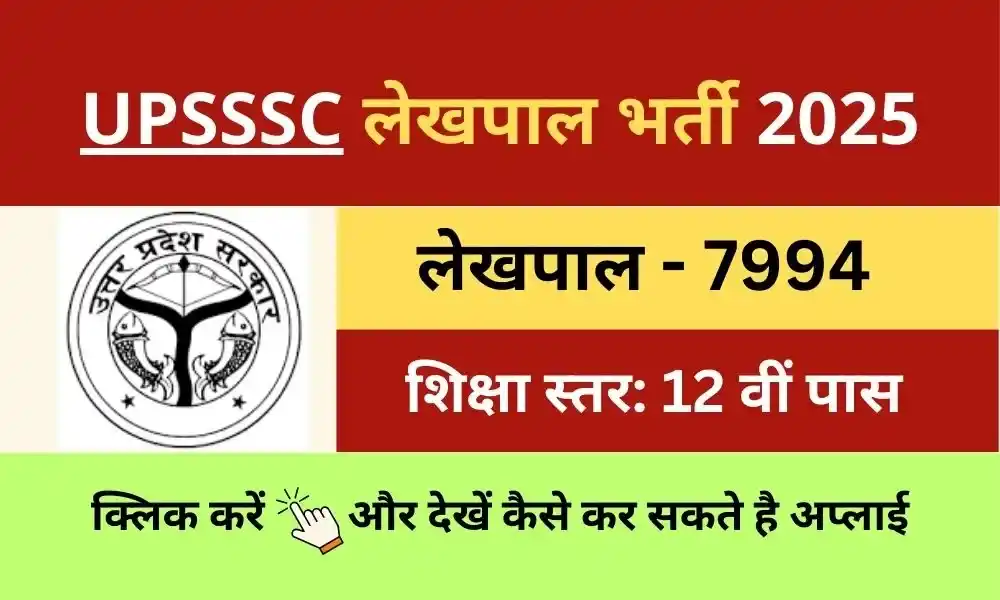 upsssc up lekhpal job vacancy bharti 2025