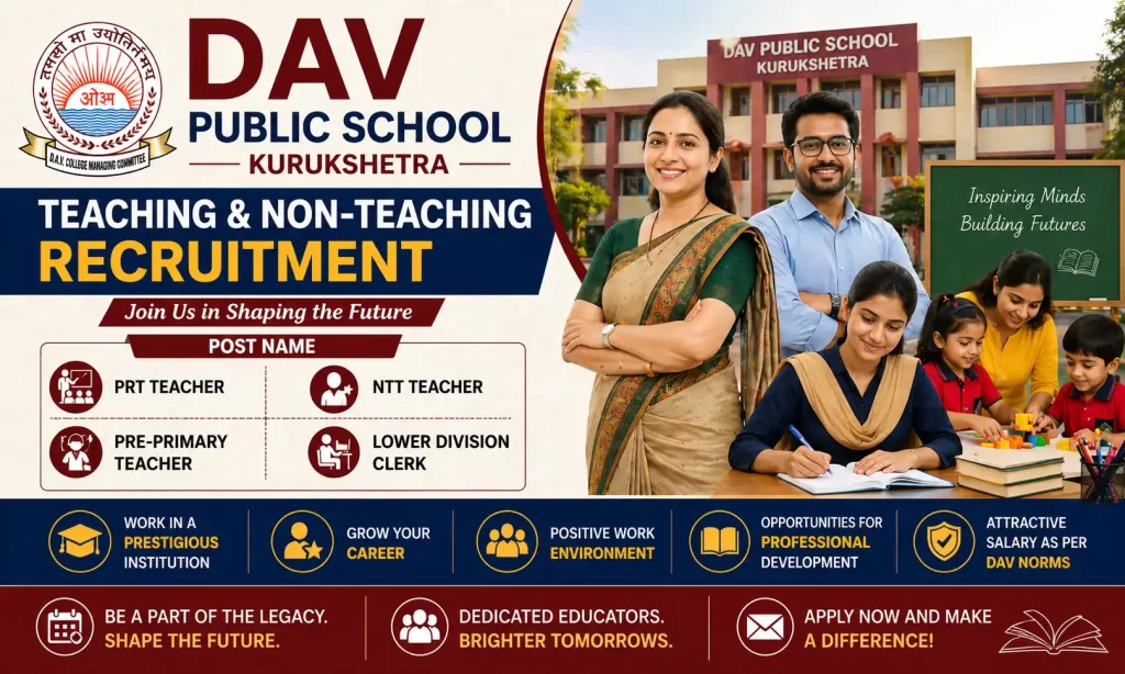 dav public school kurukshetra job vacancy 2026