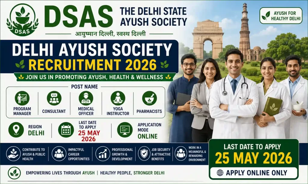 delhi sas ayush society job vacancy 2026