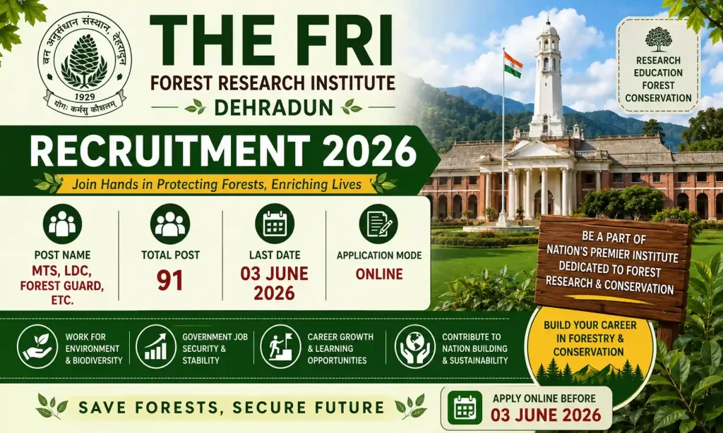 fri dehradun mts ldc forest guard job vacancy 2026