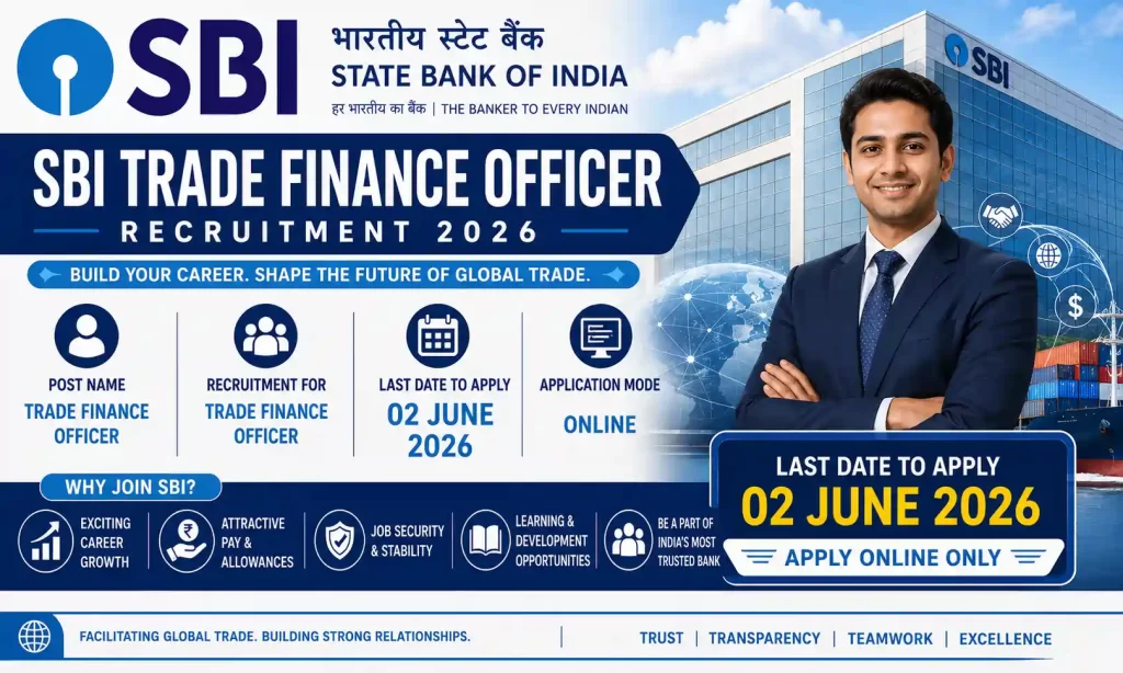 sbi bank trade finance officer job vacancy 2026